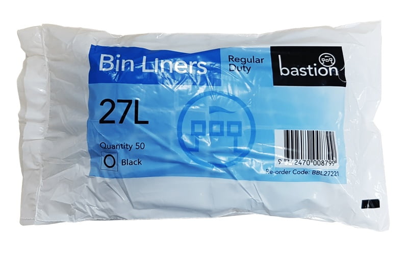 27 Litre Regular Duty Black Bin Liners