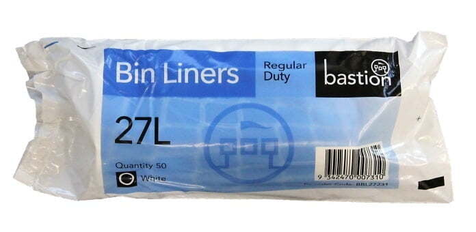 27 Litre Regular Duty White Bin Liners