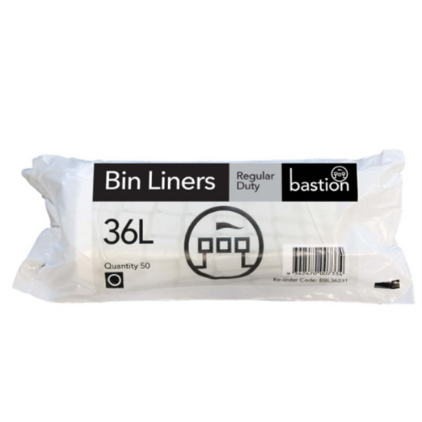 36 Litre Regular Duty Black Bin Liners