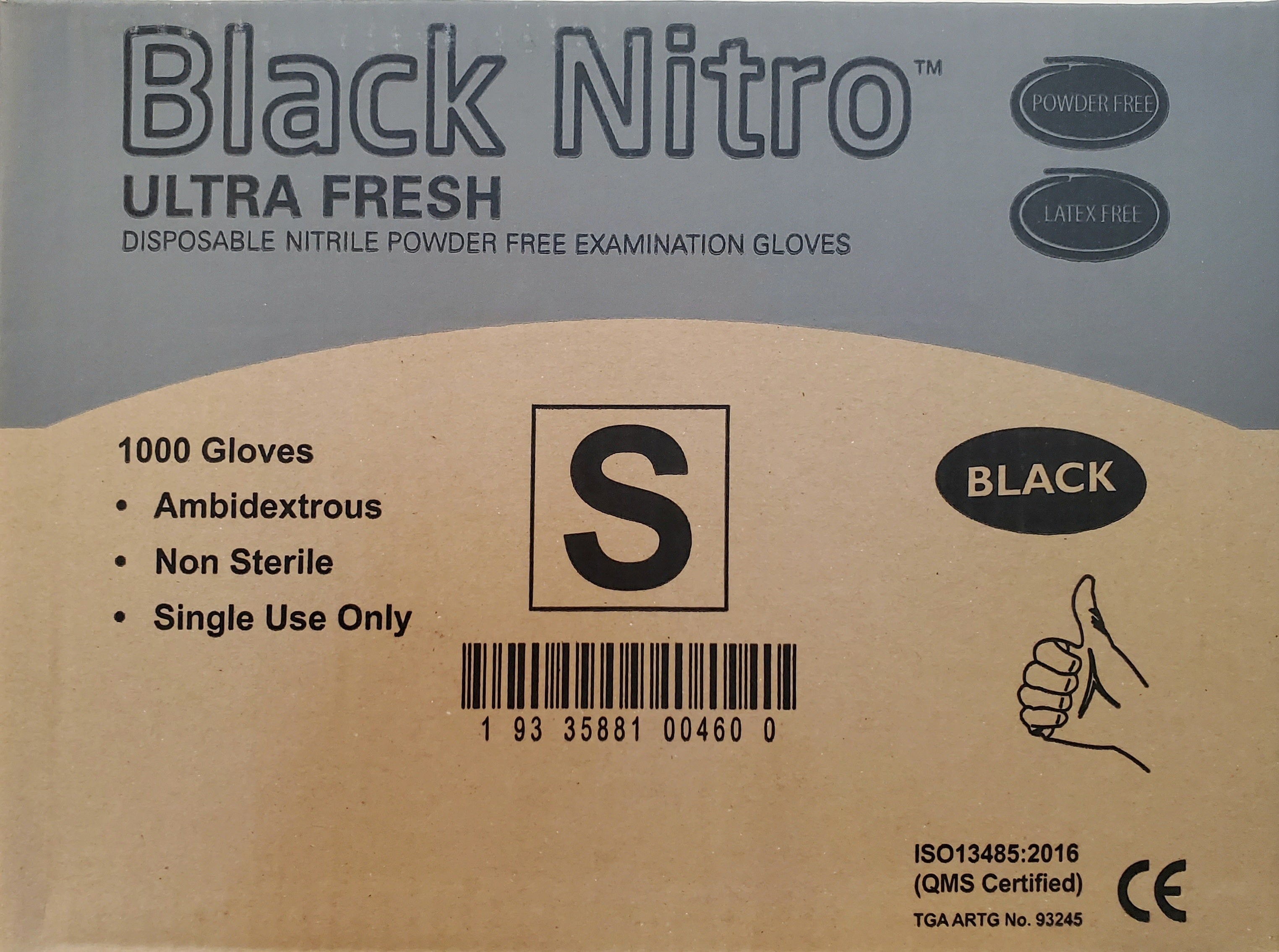 Ultra Fresh Nitrile Black Disposable Gloves 100pcs Latex & Powder Free