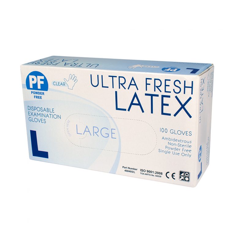 Ultra Fresh Latex Disposable Gloves 100pcs Powder Free