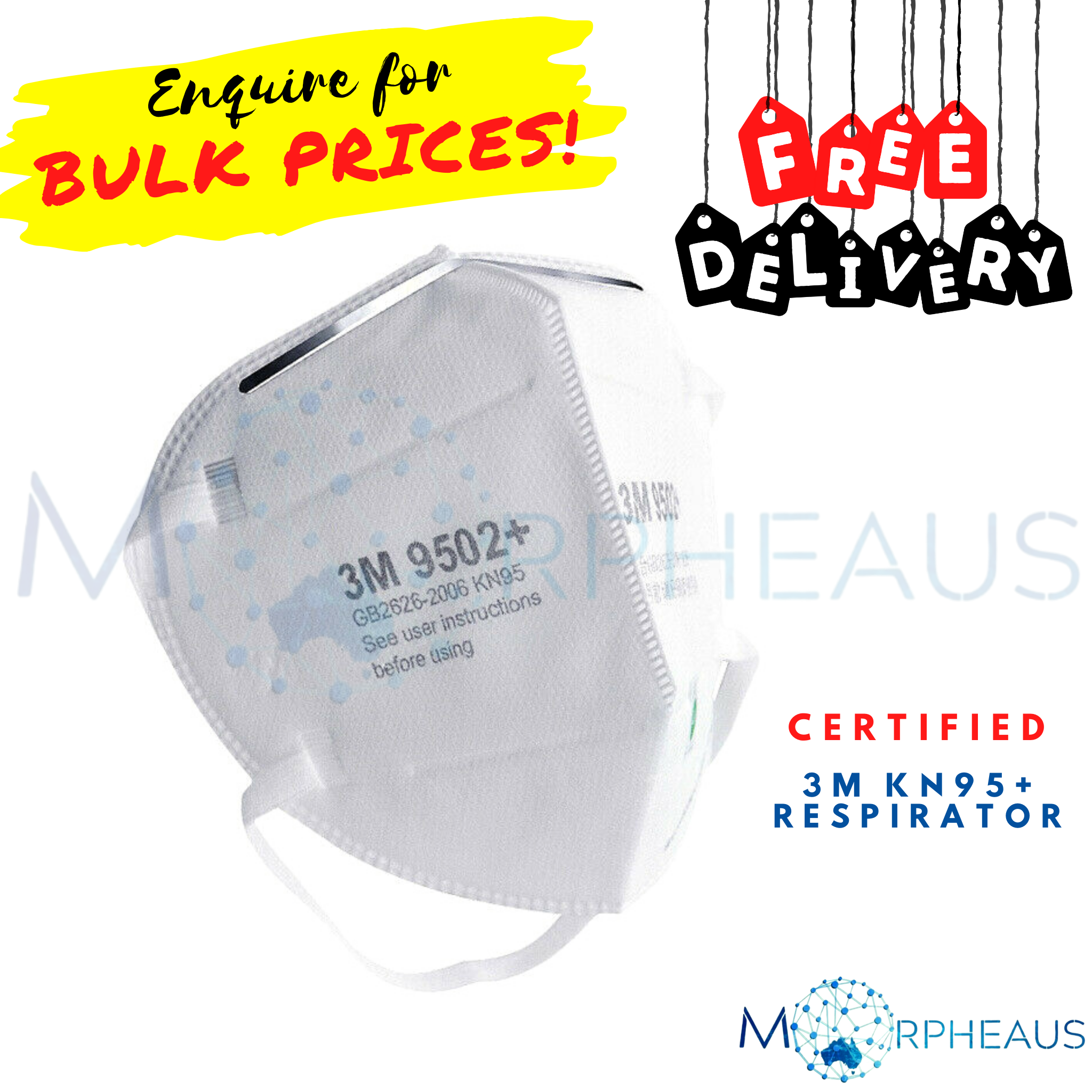 **FREE DELIVERY** 3M - KN9502+ Face Mask