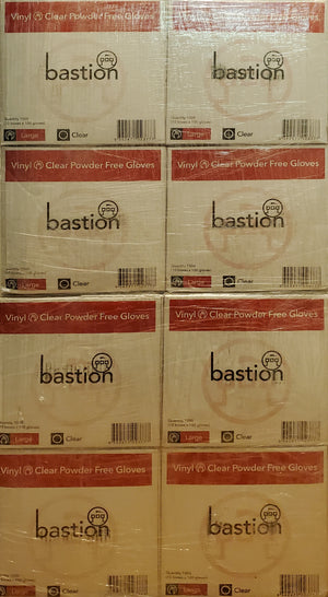 Bastion Disposable Vinyl Gloves 100pcs Powder Free