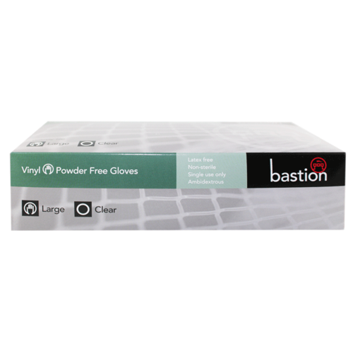 Bastion Disposable Vinyl Gloves 100pcs Powder Free