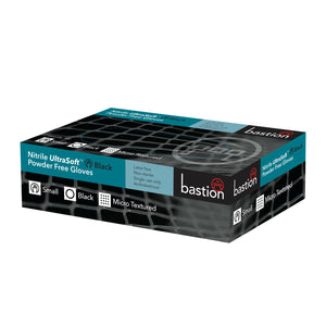 Bastion Nitrile Ultra Soft Black Disposable Gloves 100pcs
