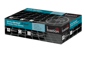 Bastion Nitrile Ultra Soft Black Disposable Gloves 100pcs
