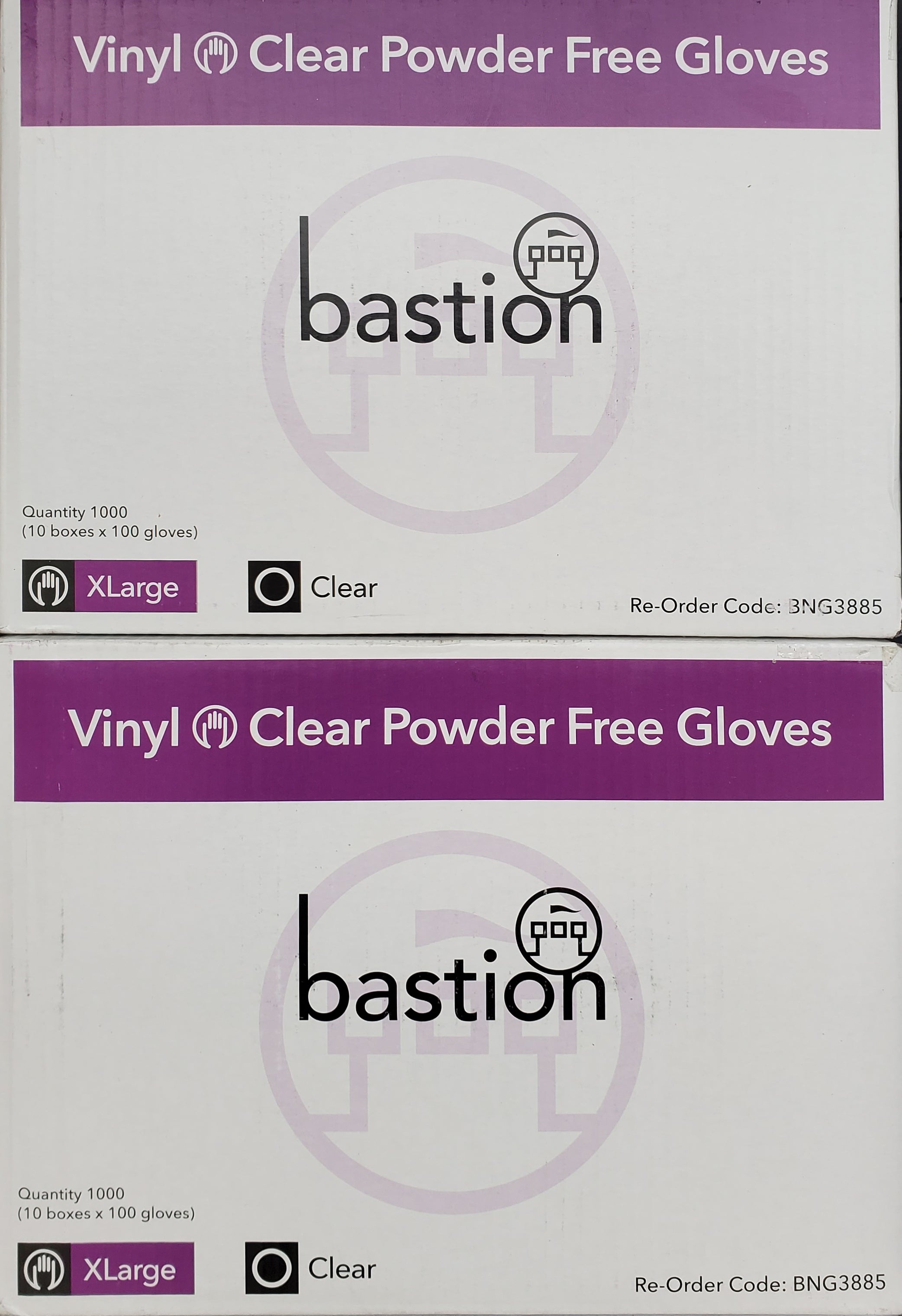 Bastion Disposable Vinyl Gloves 100pcs Powder Free