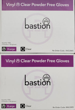 Bastion Disposable Vinyl Gloves 100pcs Powder Free