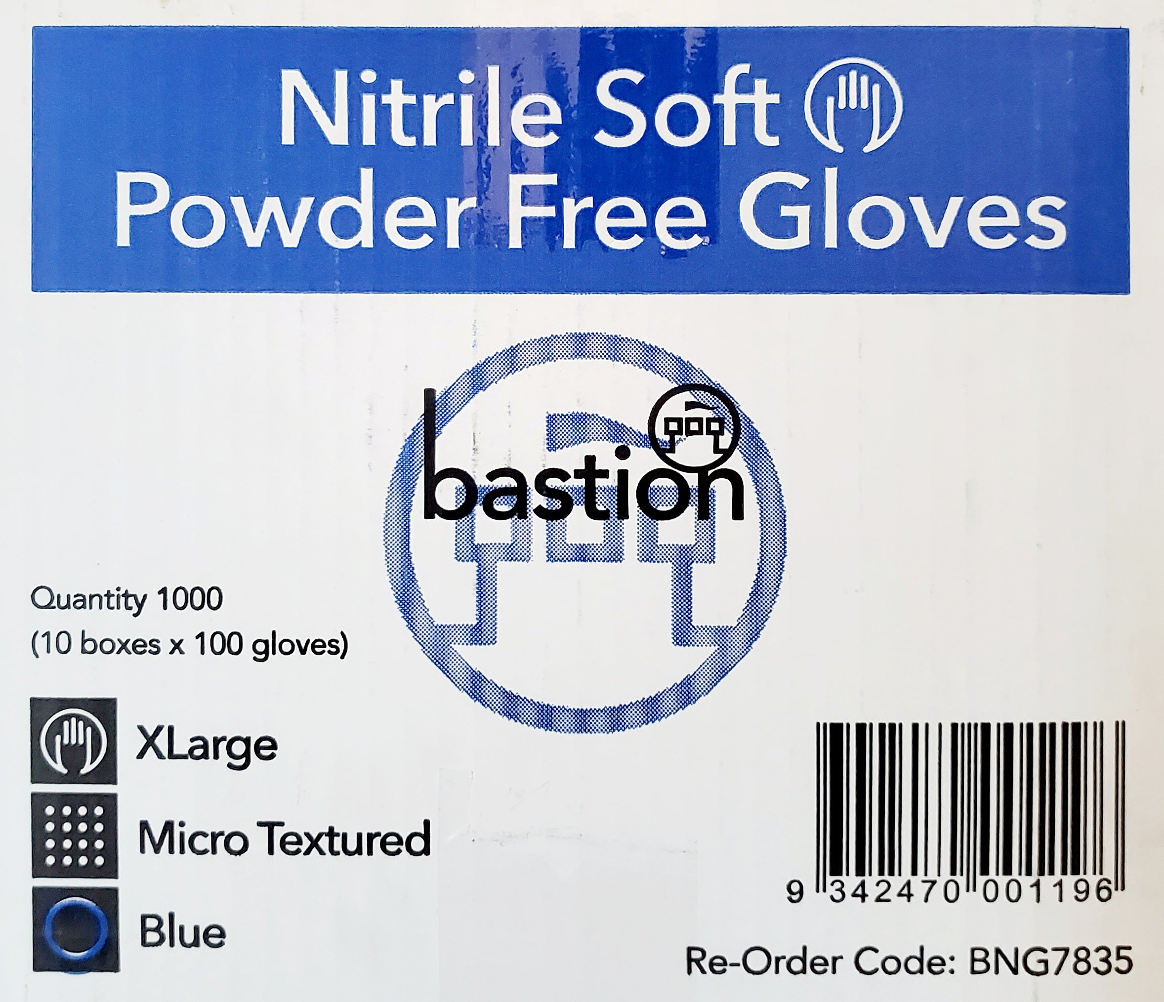 Bastion Nitrile Soft Blue Gloves 100pcs Latex & Powder Free