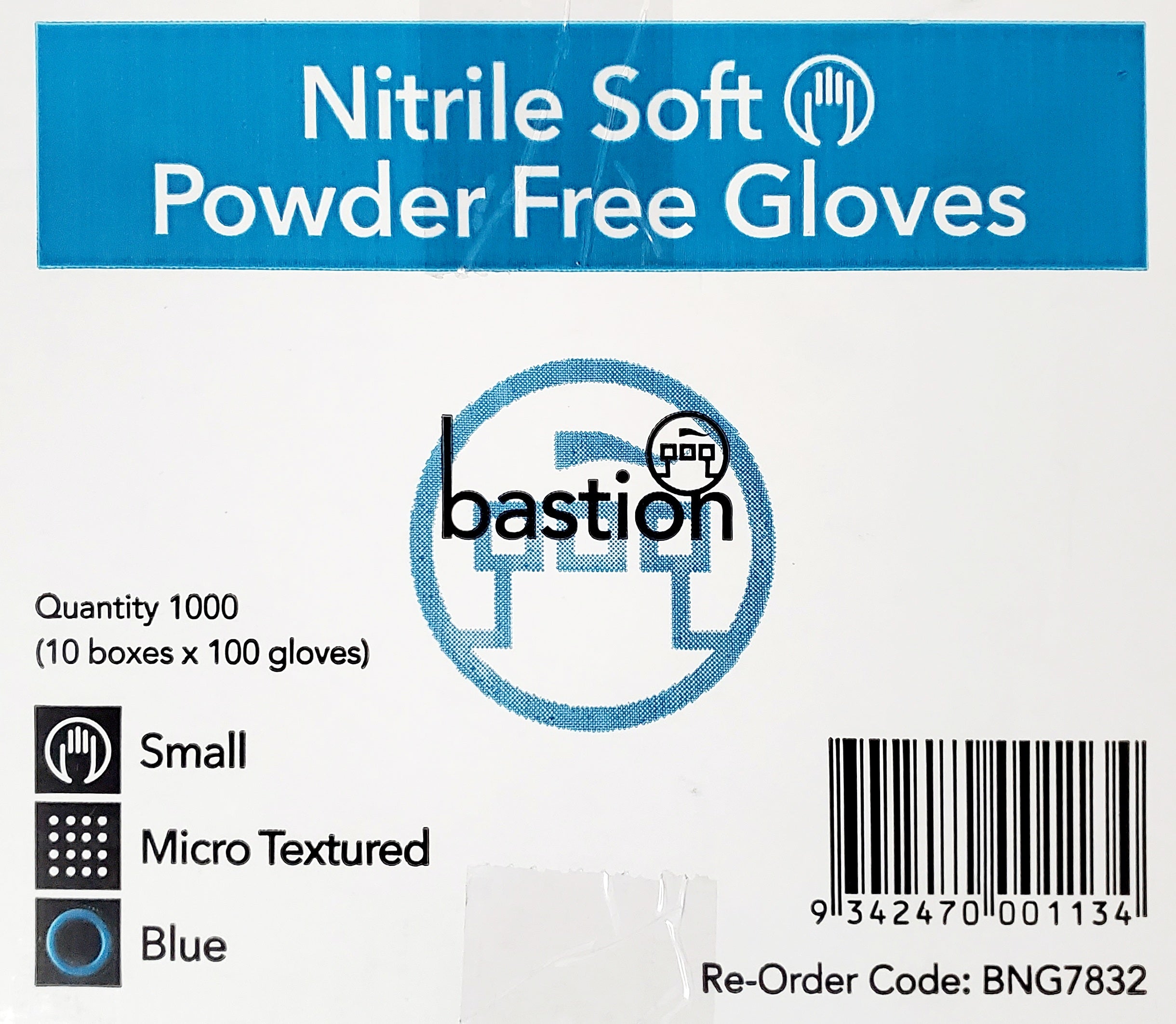 Bastion Nitrile Soft Blue Gloves 100pcs Latex & Powder Free