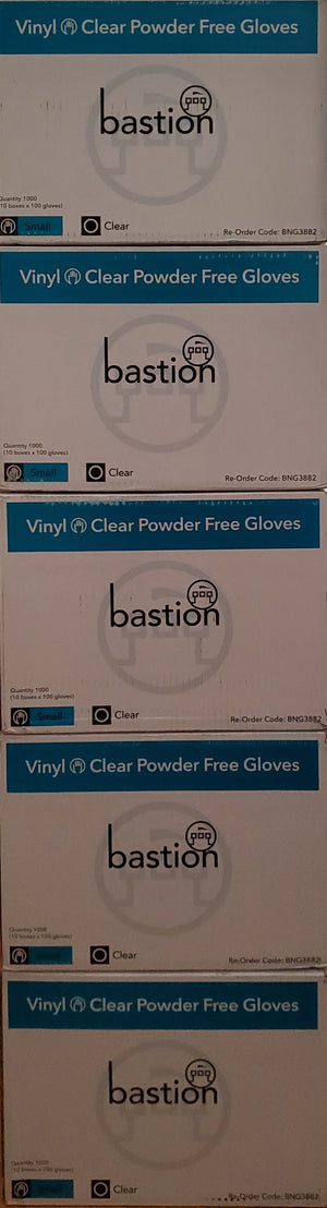 Bastion Disposable Vinyl Gloves 100pcs Powder Free