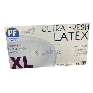 Ultra Fresh Latex Disposable Gloves 100pcs Powder Free