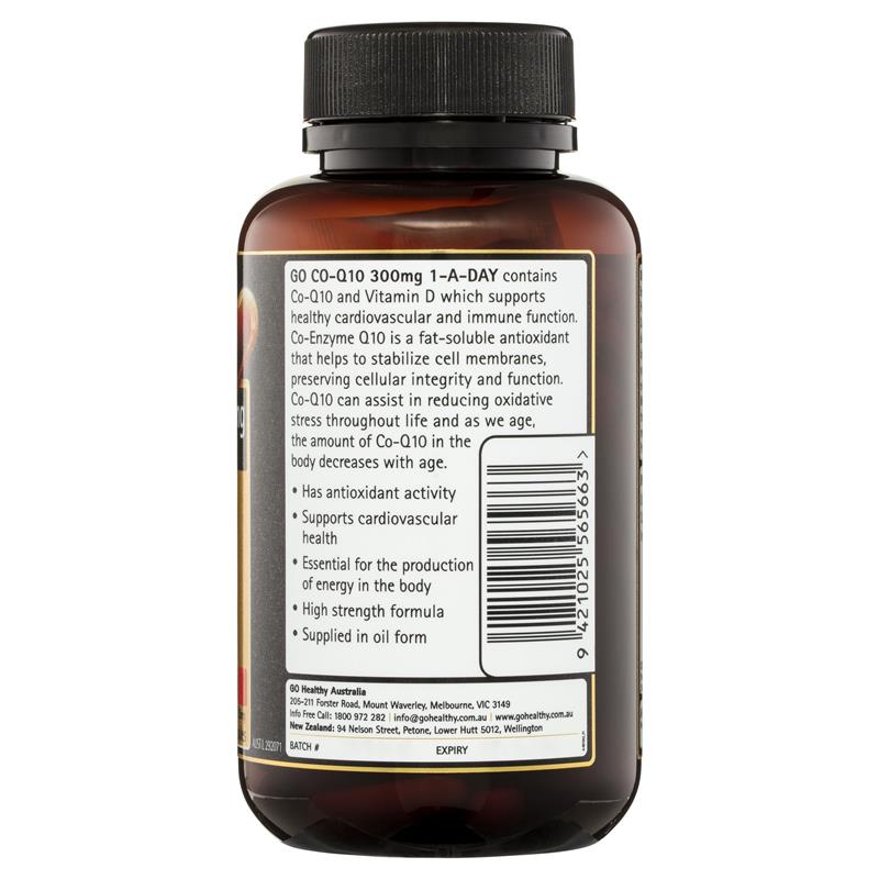 GO Healthy CoQ10 300mg + Vitamin D3 1000IU 90 Capsules