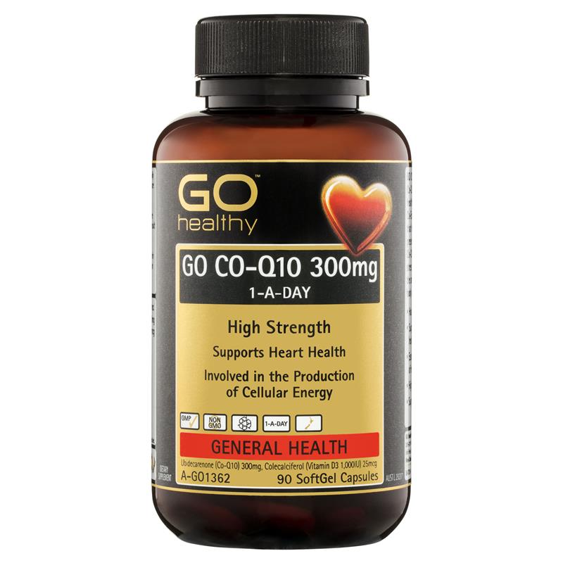 GO Healthy CoQ10 300mg + Vitamin D3 1000IU 90 Capsules