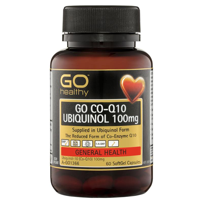 GO Healthy CO-Q10 Ubiquinol 100mg 60 SoftGel Caps
