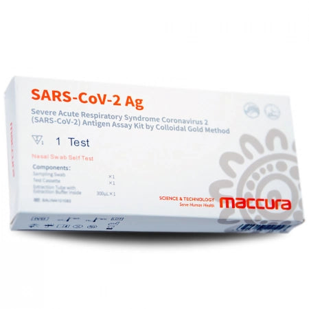 Maccura Covid-19 Rapid Antigen 5pk Nasal Swab Self-Test Kit ~ Very High Sensitivity