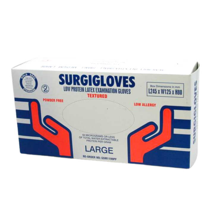 Surgiglove Latex Disposable Gloves Powder Free 100pcs
