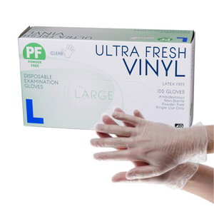 Ultra Fresh Disposable Vinyl Powder Free Gloves 100pcs