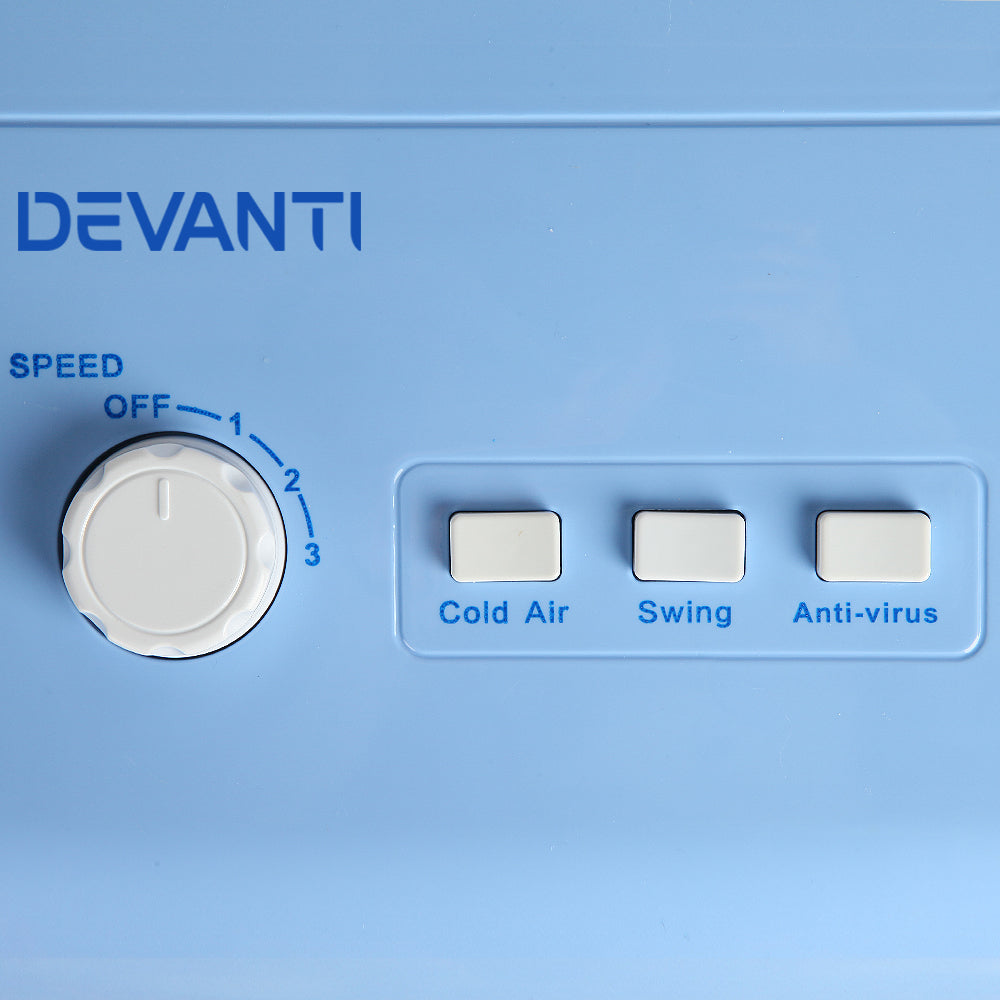 Devanti Portable Air Cooler and Humidifier Conditioner - White & Blue