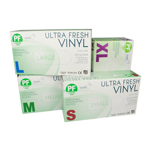 Ultra Fresh Disposable Vinyl Powder Free Gloves 100pcs
